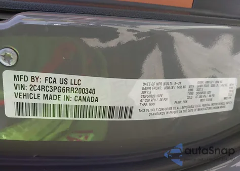 2024 Chrysler Pacifica Pinnacle Awd from USA, damaged, VIN 2C4RC3PG6RR200340